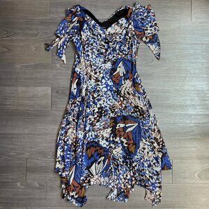 Y2K Sleeveless Beaded Butterfly Midi Dress Signature by Robbie Bee Size 14W